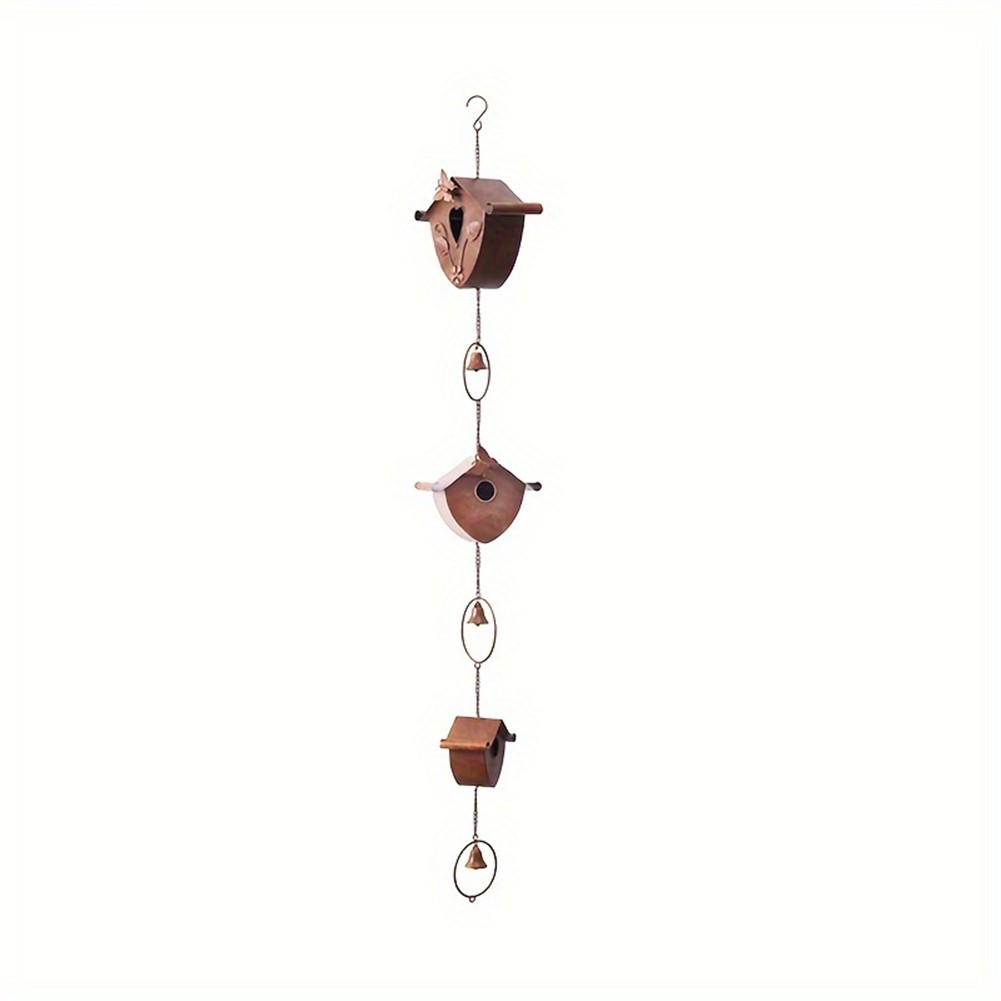 Gold Bird Houses Rain Chain for Heavy Rain, Functional & Decorative7813