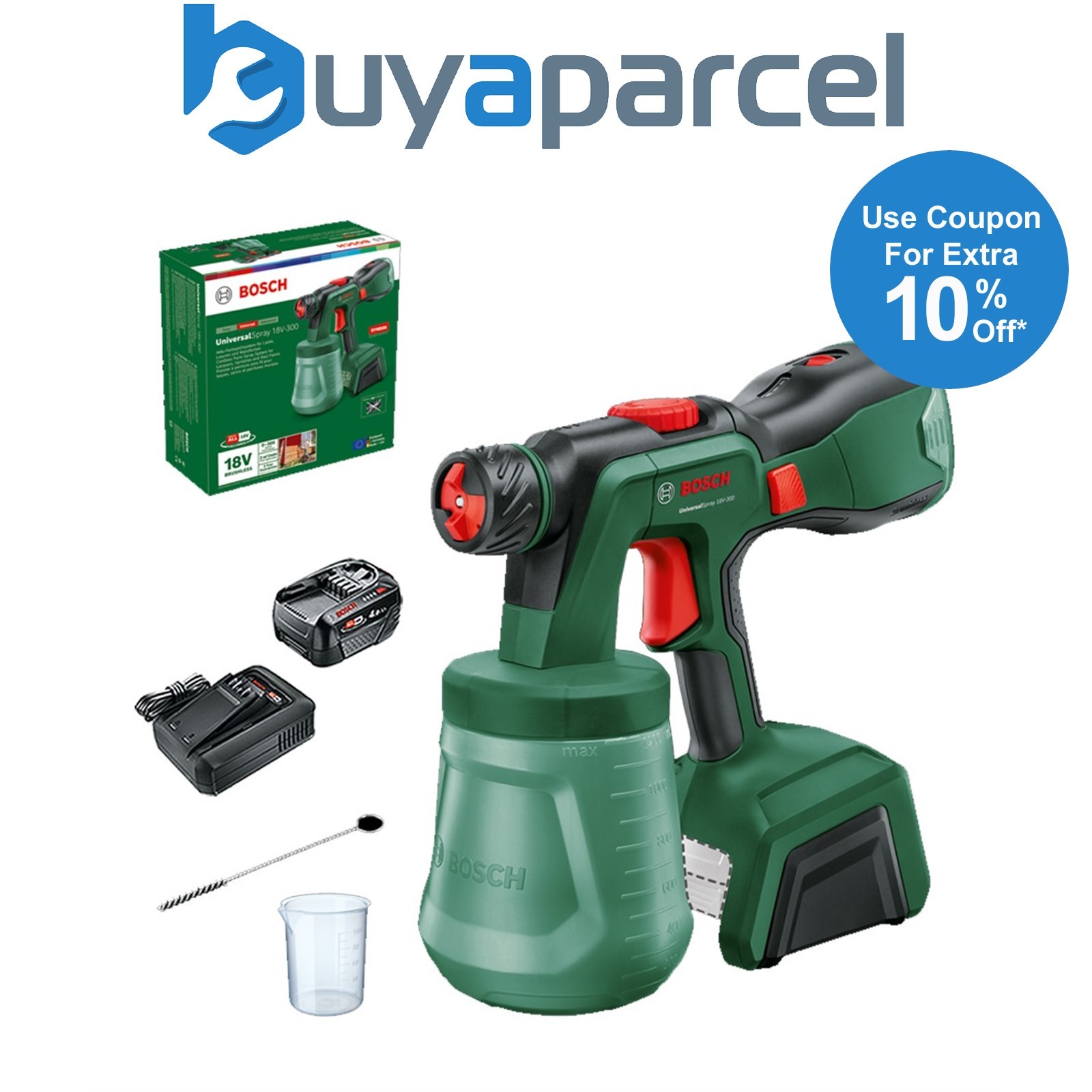 Bosch 0603208100 18v Paint Spray System UniversalSpray 18V-300 + 4AH Battery Kit