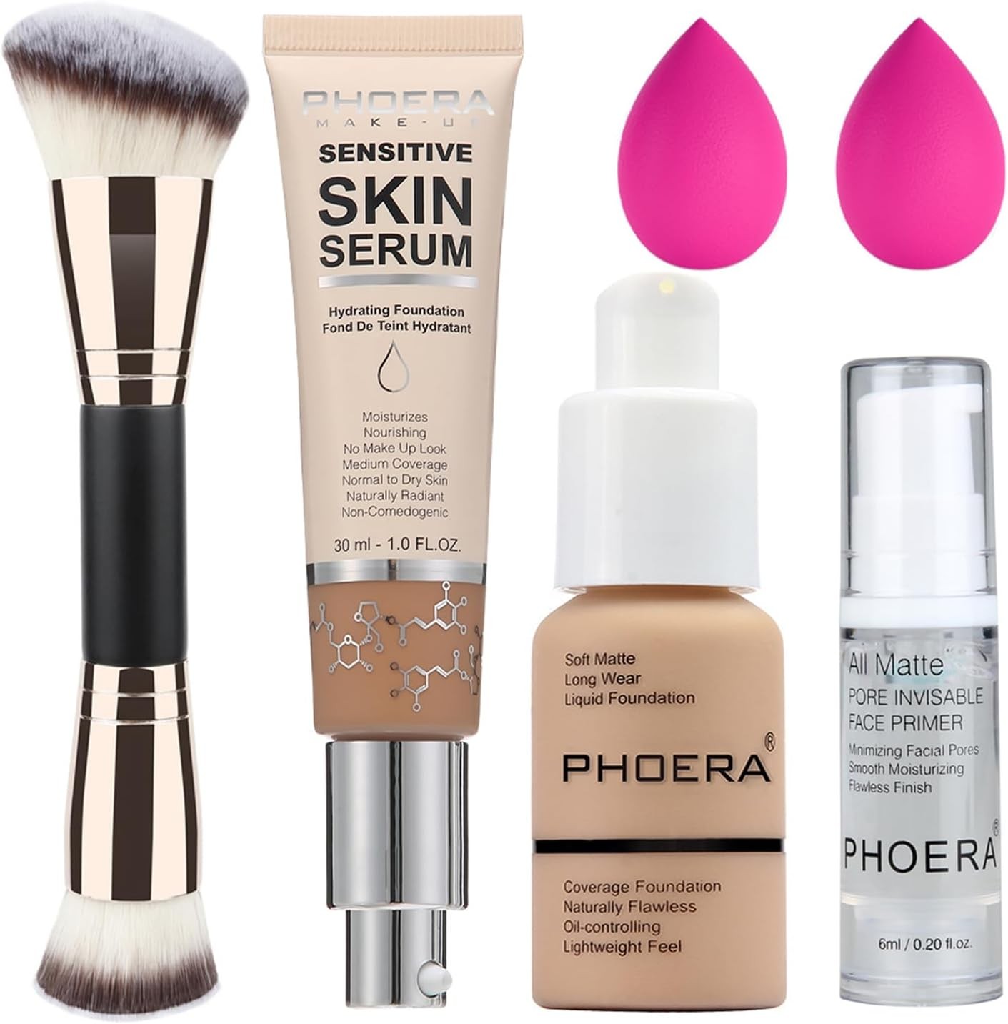 PHOERA Tinted Moisturizer Serum, 4-in-1 Hydrating Primer & Foundation, Hydrate