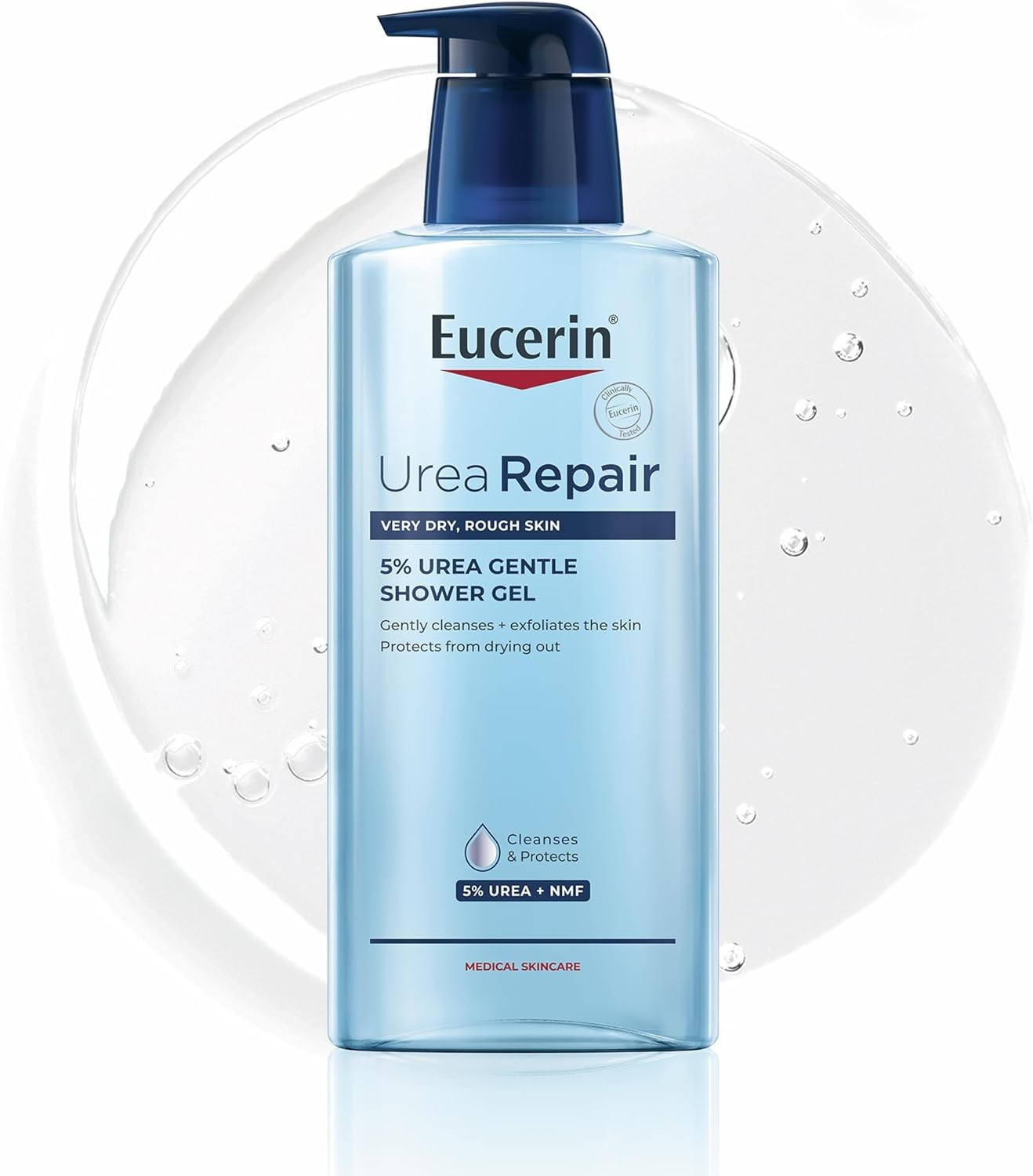 Eucerin UreaRepair 5% Urea Gentle Shower Gel 400ml, Moisturising Body Wash for