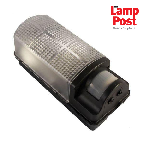 Robus R60BHPIR-04 60W Bulkhead Outdoor Wall Security Light With PIR Sensor BLACK