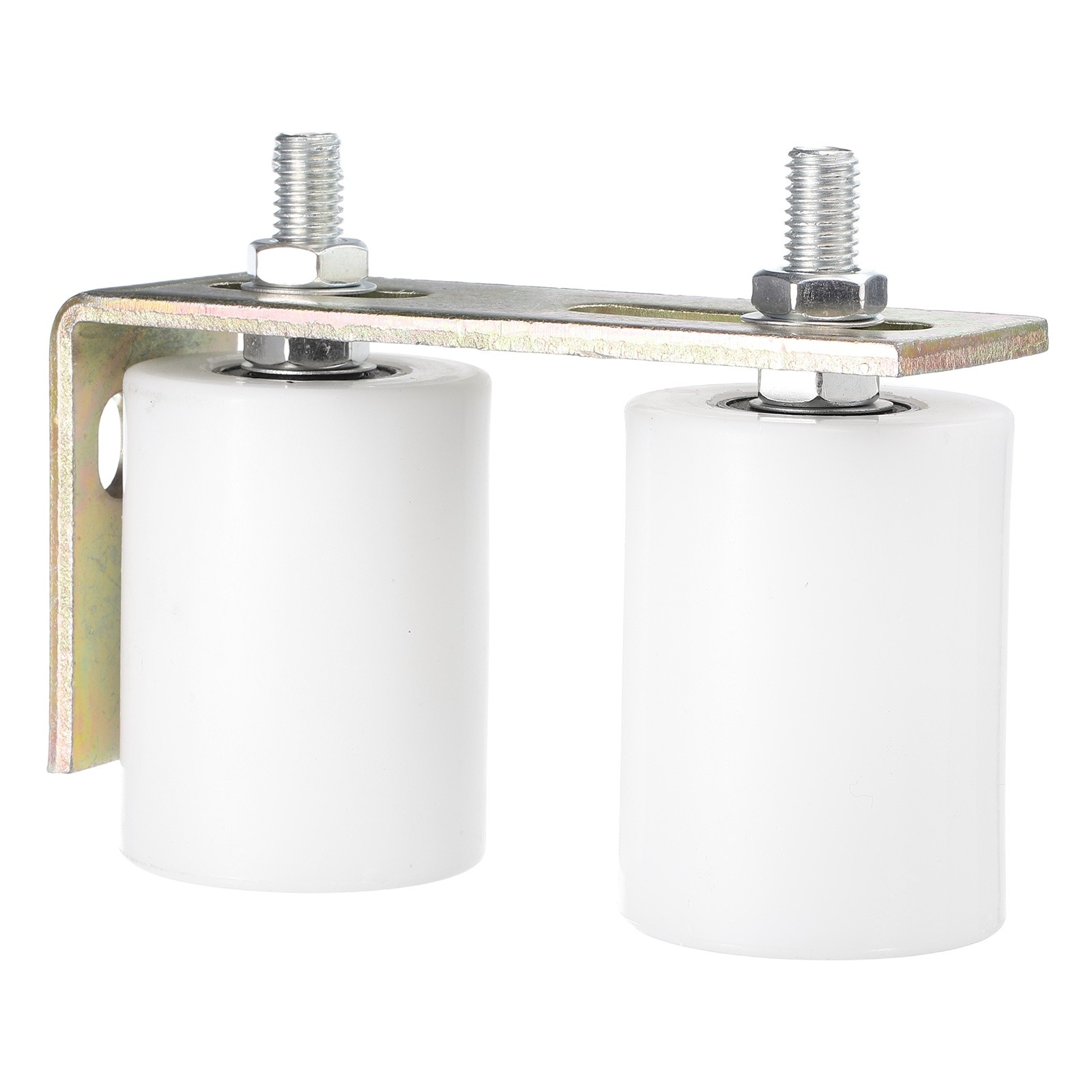 1Set Slide Gate Guide Roller, 2-3/8"x3-1/8" Nylon Gate Support & Bracket, White