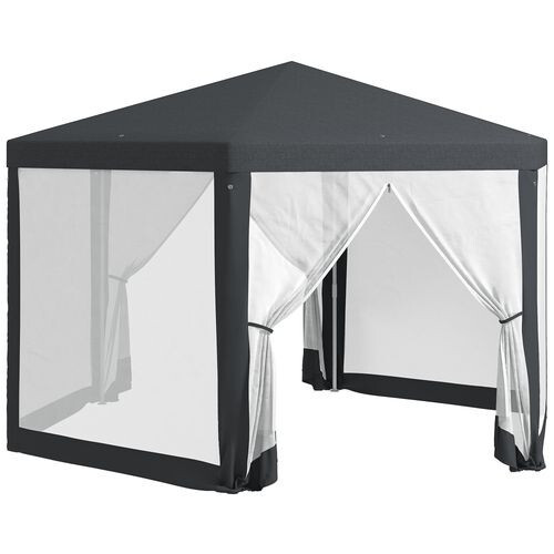 Hexagonal Gazebo Patio Outdoor Home Garden Canopy Patio Party Tent Dark Grey