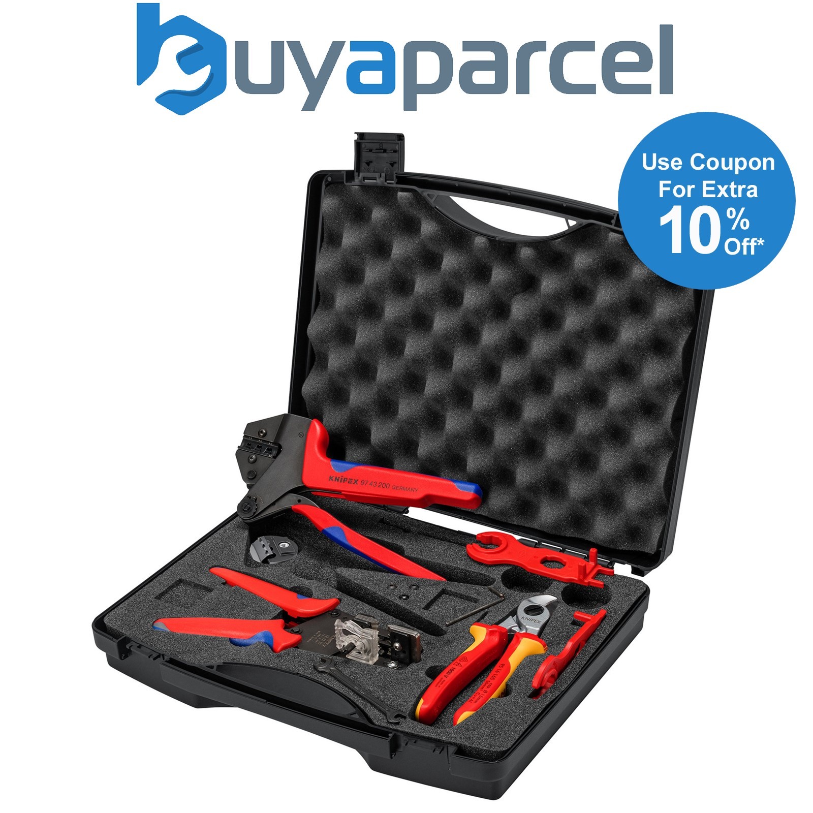 Draper 13169 KNIPEX 97 91 04 V02 Tool Case for Solar Cable Connectors MC4, 10mm