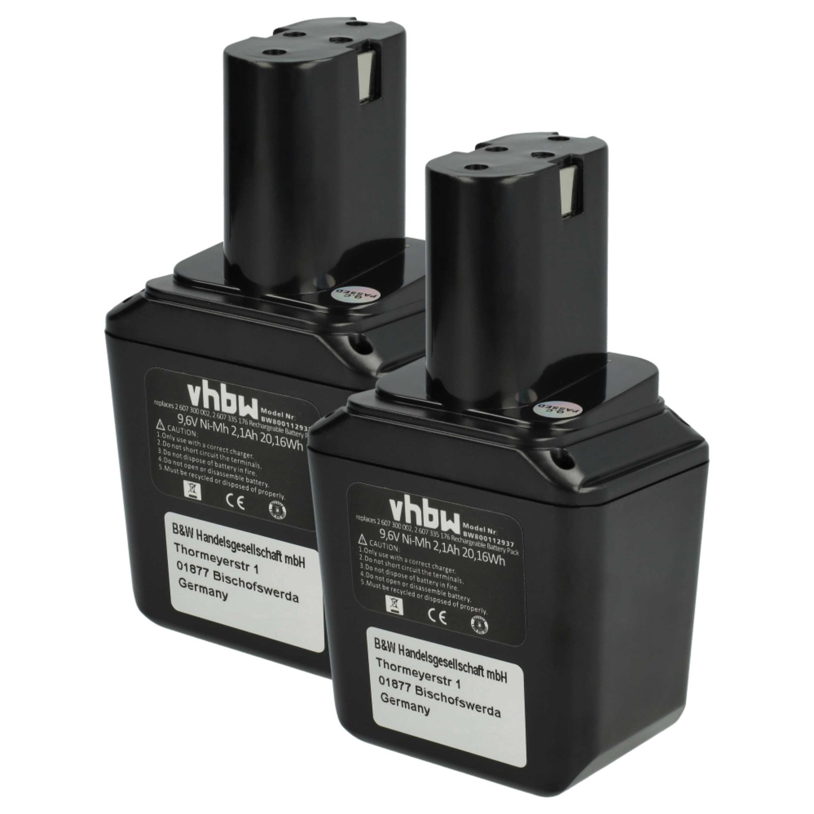 2x Battery for Bosch GSR Series 1st generation 2.1Ah 9.6V
