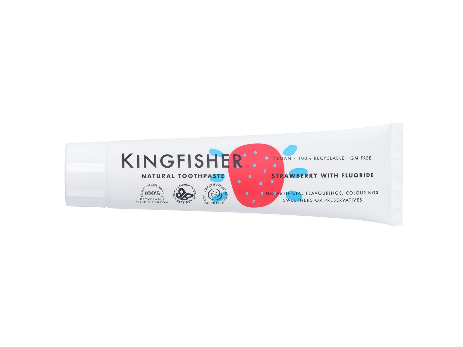 Kingfisher Children's Strawberry Toothpaste (With Fluoride) - 100ml (Pack of 6)