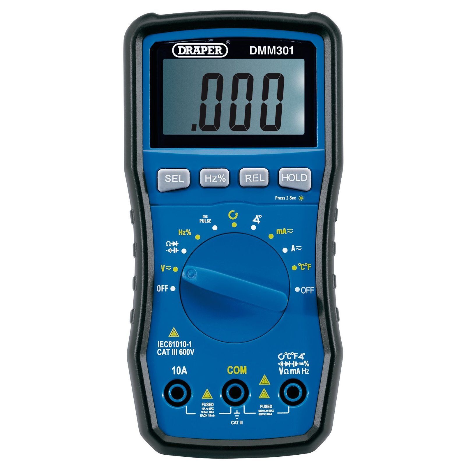 Draper Automotive Digital Multimeter With Backlit LCD Screen