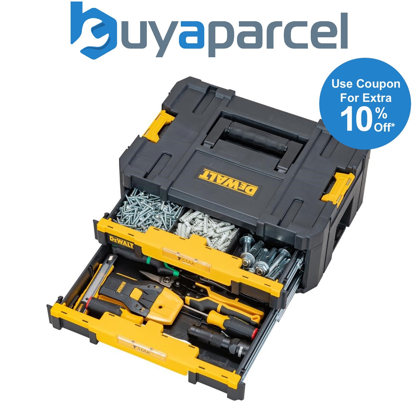 Dewalt DWST1-70706 TStak IV Tool Storage Box with 2 Shallow Drawers 8L Capacity