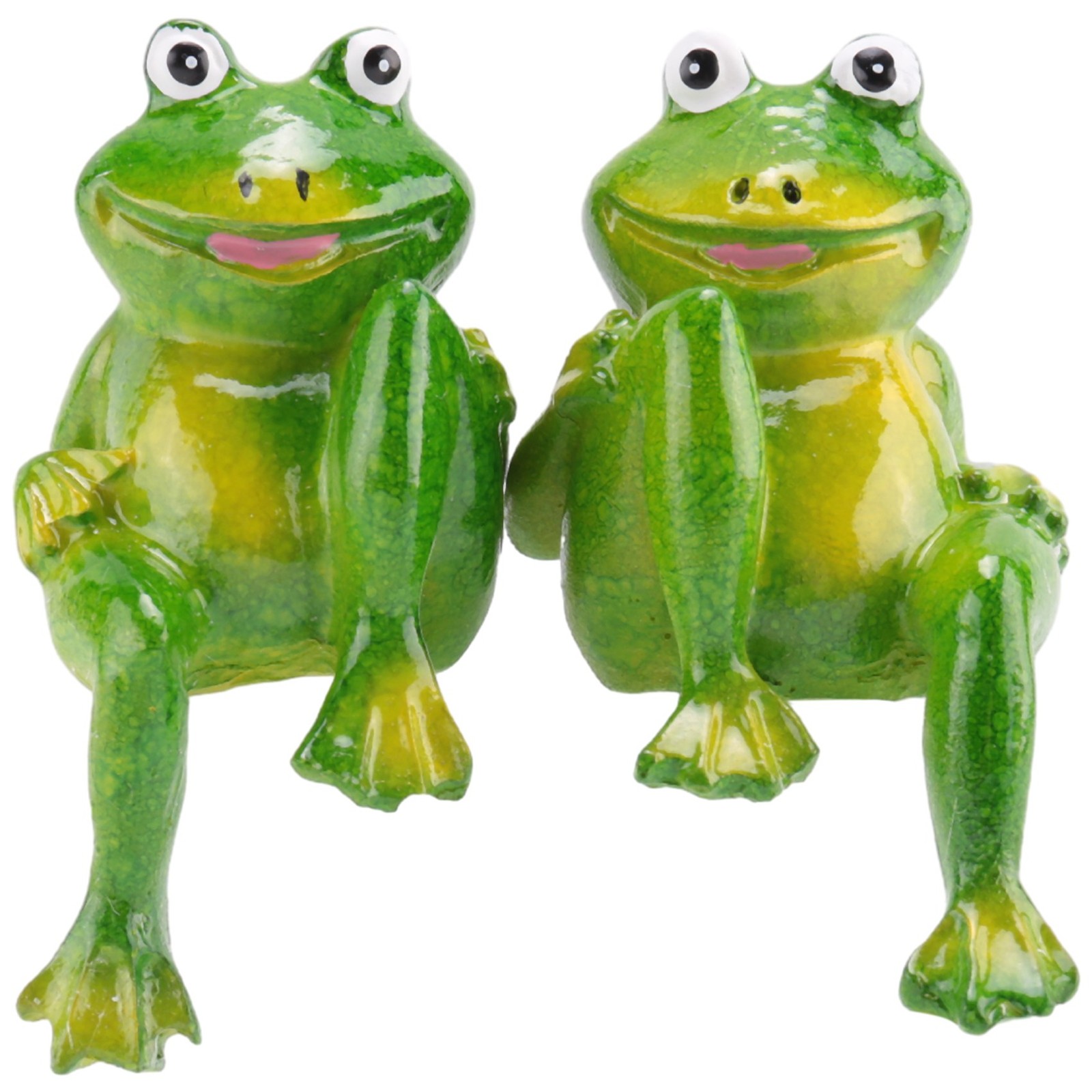 5X(2Pcs/Set Cute Resin Sitting Frogs Statue Outdoor Garden Store Decorative2626