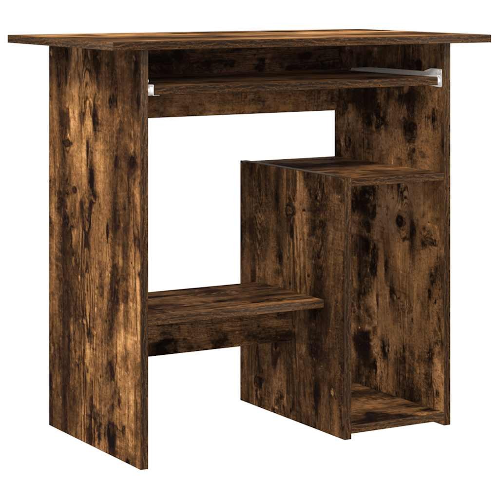 Desk Smoked Oak Engineered Wood Home Office Computer Study Writing vidaXL