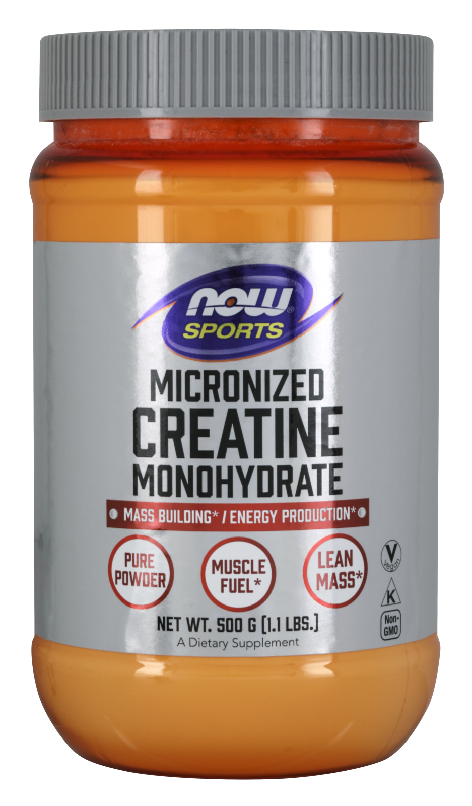NOW Sports Micronized Creatine Monohydrate Pure Powder 500grams Kosher/Vegan