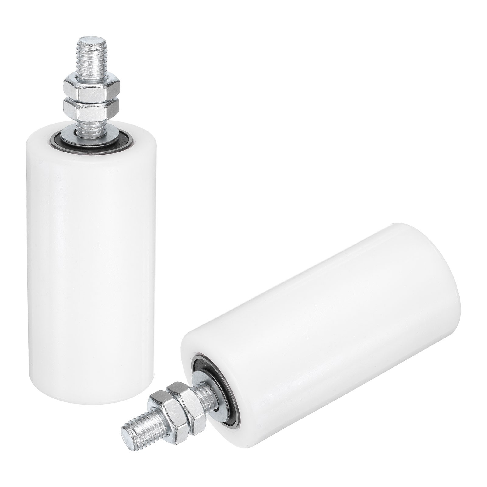 2Pcs Slide Gate Guide Roller, 4" Nylon Sliding Gate Support Assembly, White