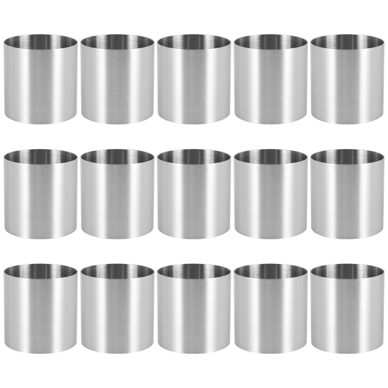 15 Pieces Stainless Steel Mousse Rings Round Biscuit Cutter Cake Mold4120