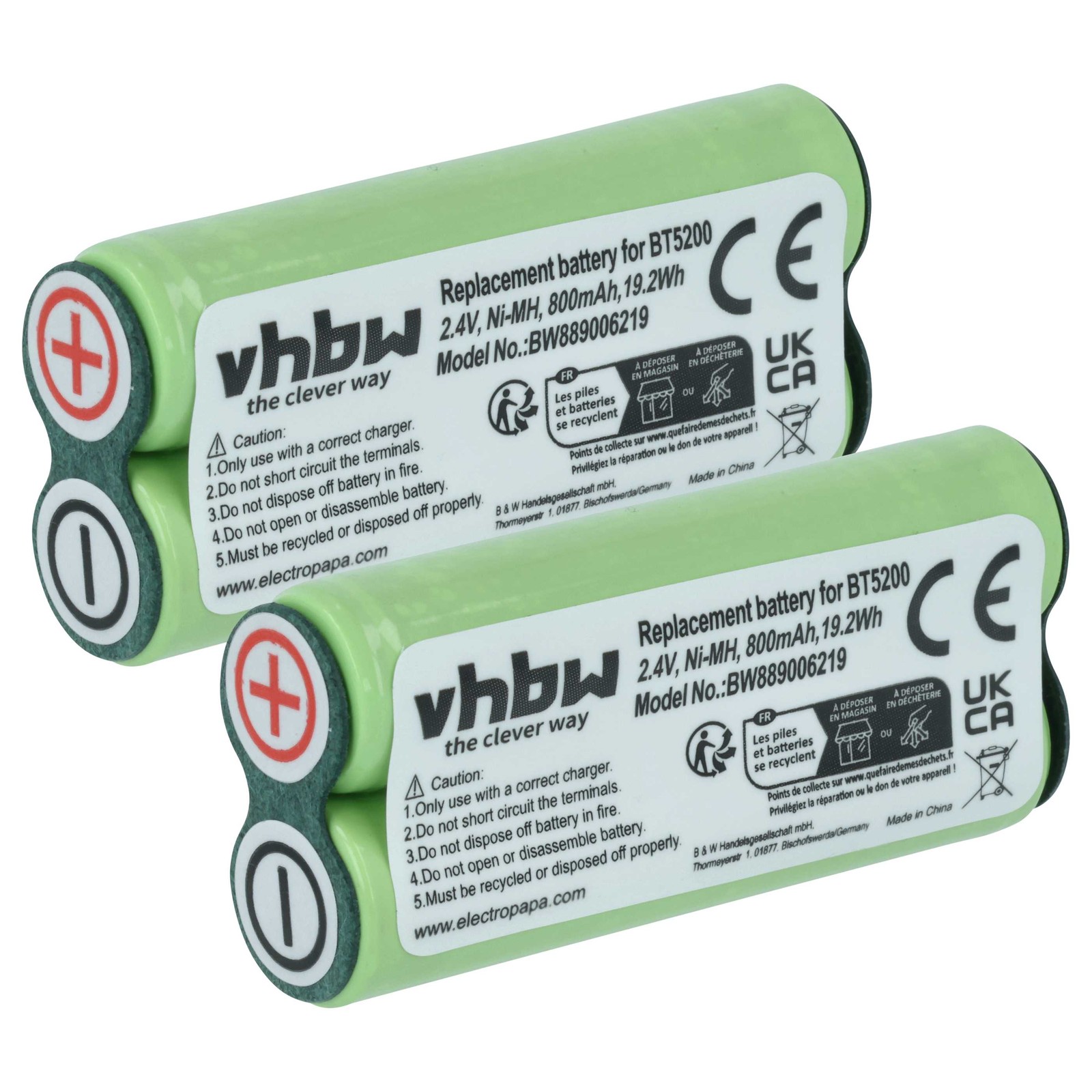 2x Battery for Philips Norelco 6886XLD 6887XL 6885XL 6886XL 7610X 800mAh 2.4V