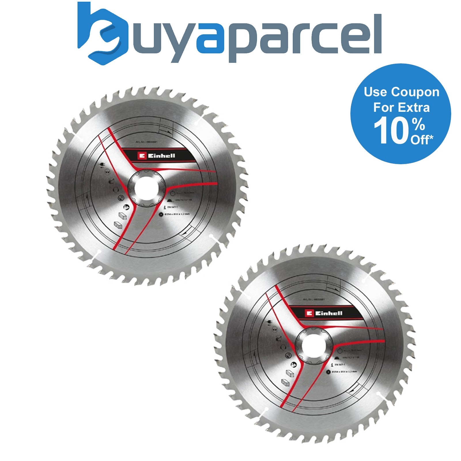 X2 Einhell KWB 254mm Table Saw Blade Mitre Saw 48T HM TC-TS 2225 TC-SM 2531