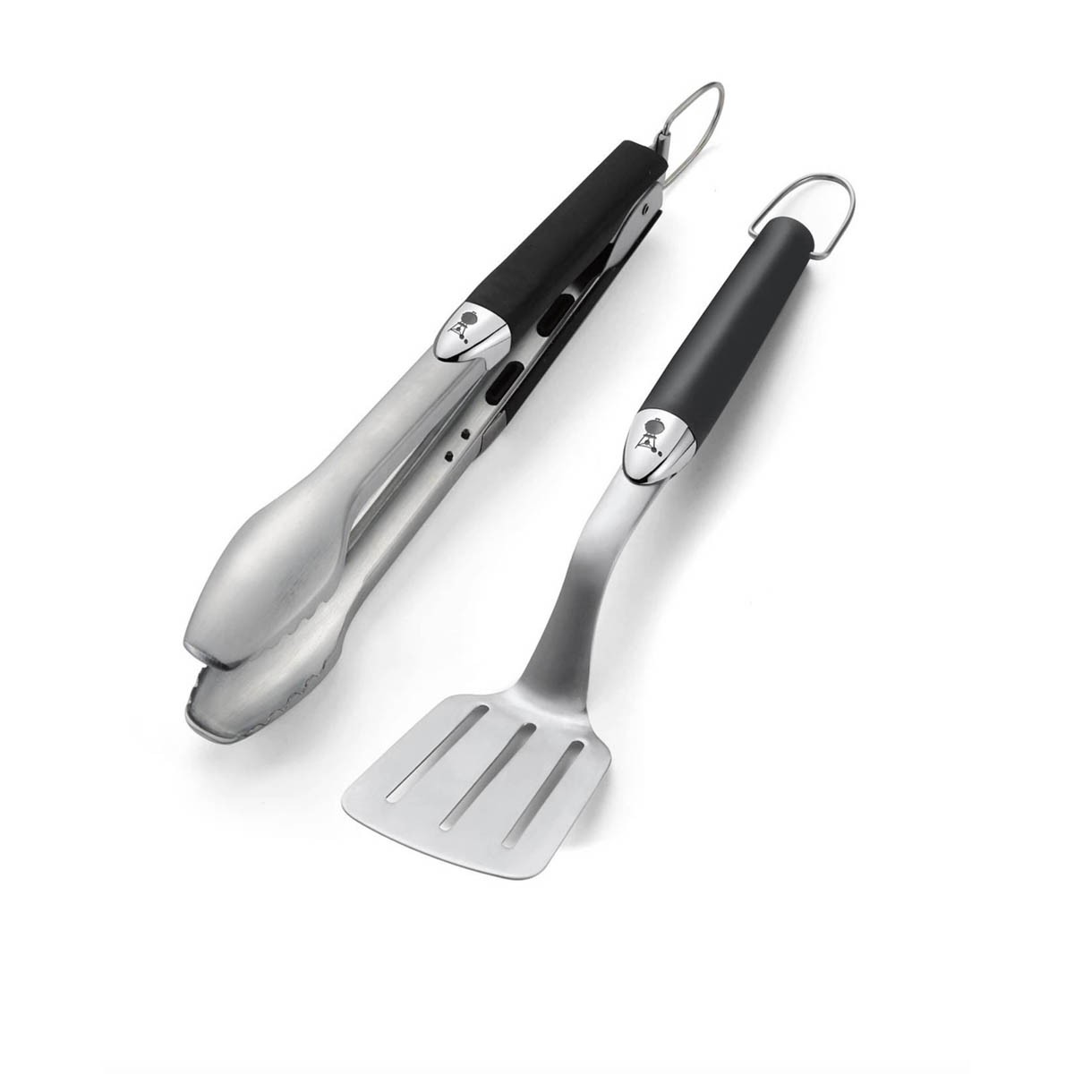 Weber Premium Tool Set Angled Spatula Locking Tongs Stainless Steel Pack of 2
