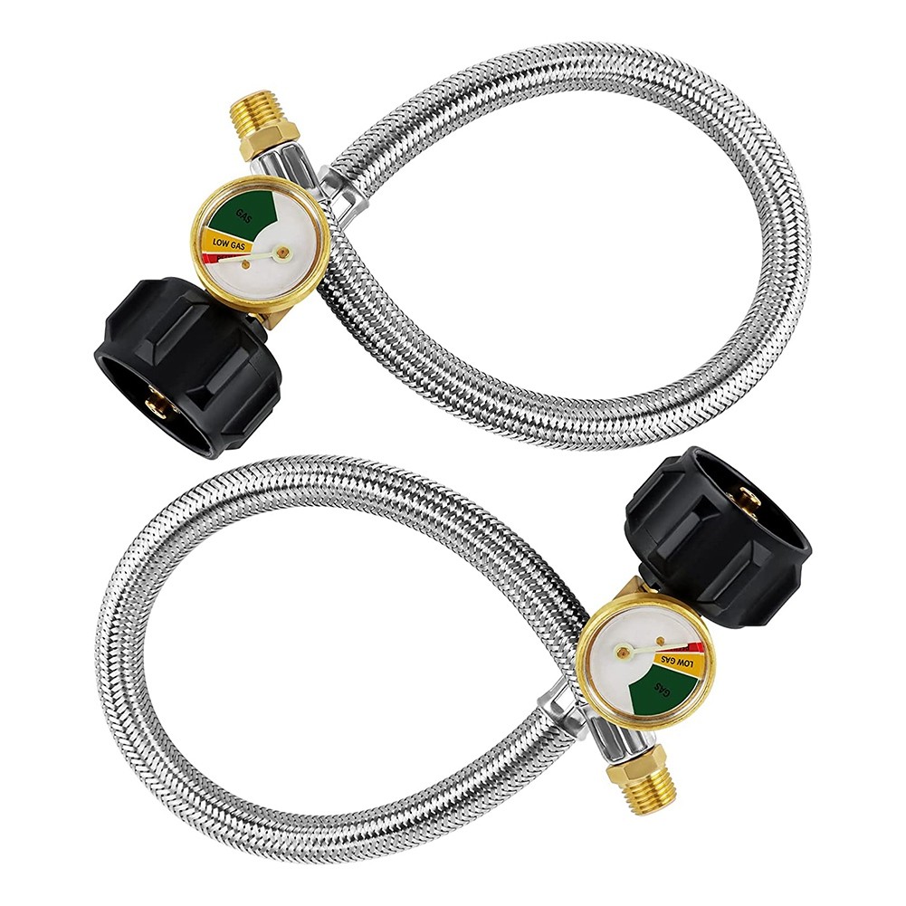 3X(15 Inch RV Propane Hose Pigtail with for 5-40Lb Tanks - Stainless3632