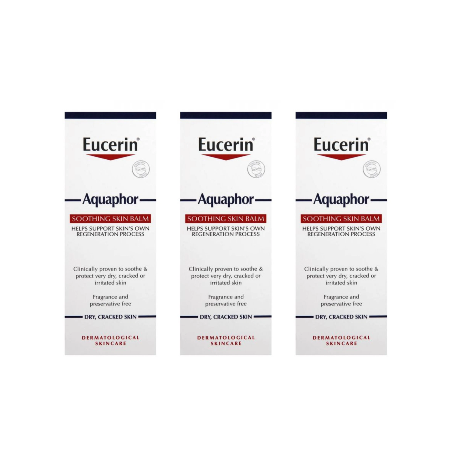 Eucerin Aquaphor Soothing Skin Balm Acne Very Dry Crack - 45ml x3