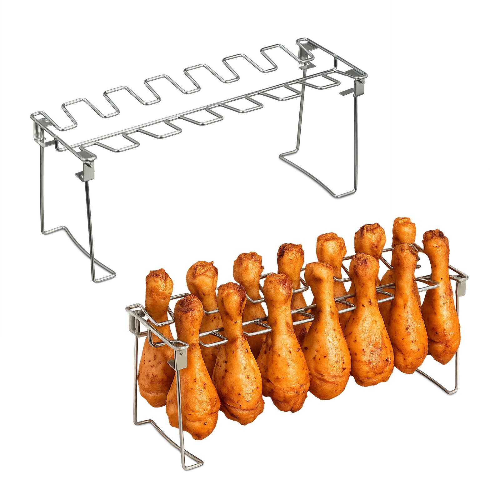 Chicken leg holder, drumstick rack, chicken stand, 2-piece set, grill, oven
