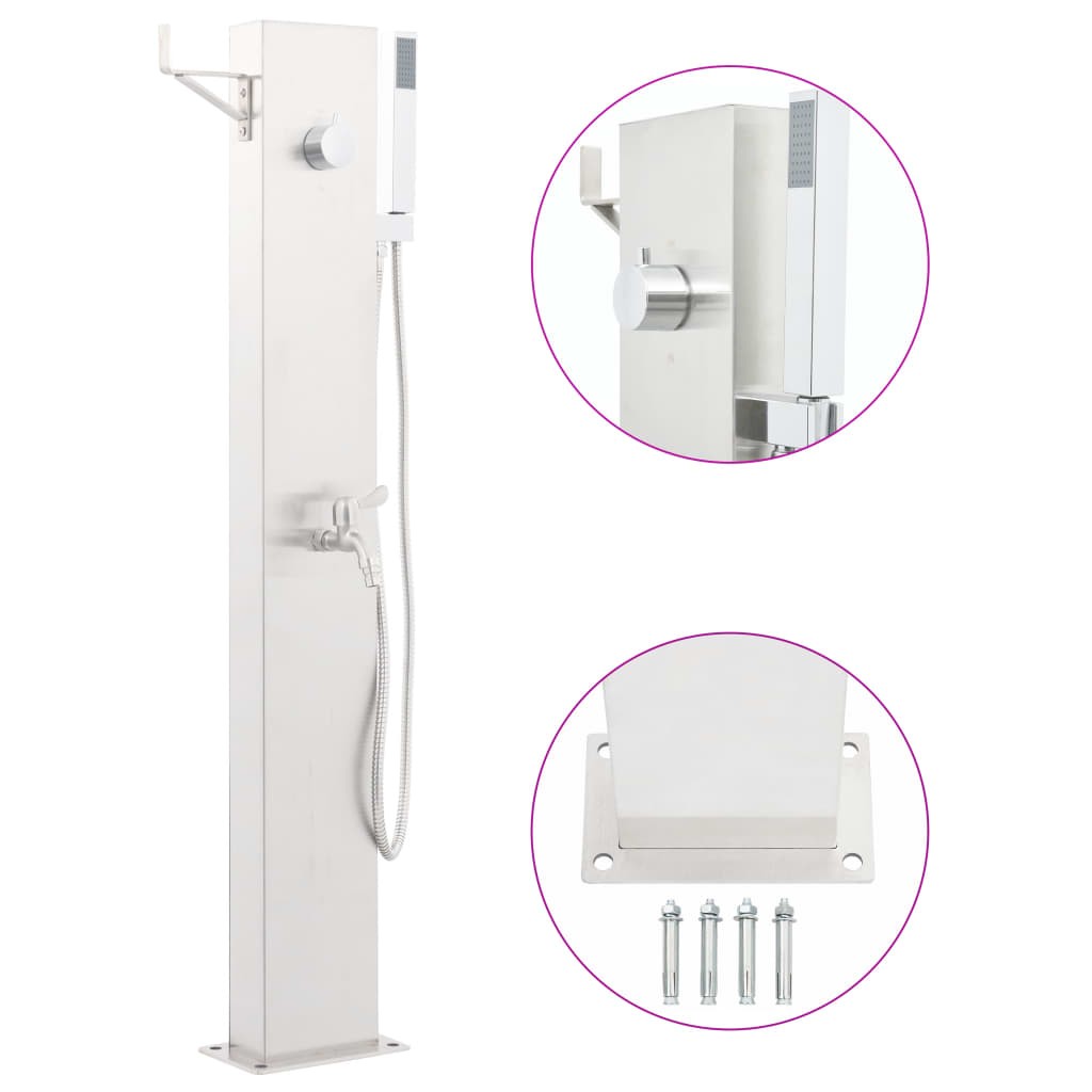 Garden Shower Faucet 110cm Stainless Steel Bathtub Tap Tower Panel vidaXL