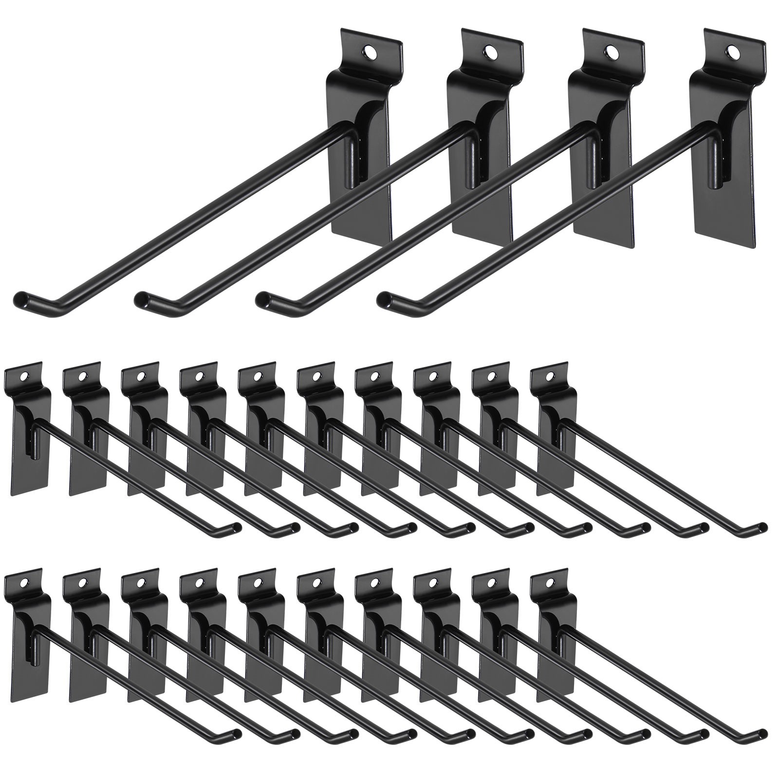 60pcs Slat Wall Hooks 12" Length Pegboard Panel Hanging Hook, Black