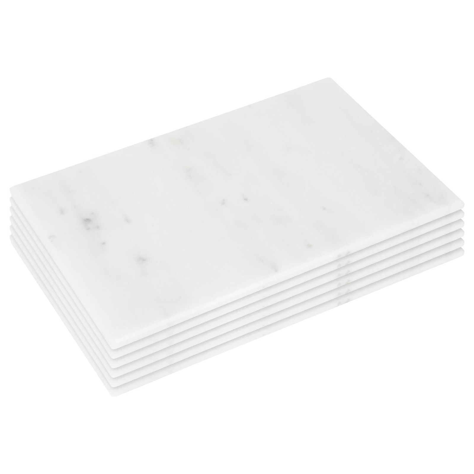 6x White 30cm x 20cm Rectangle Marble Placemats Heat Resistant Dining Table Mat