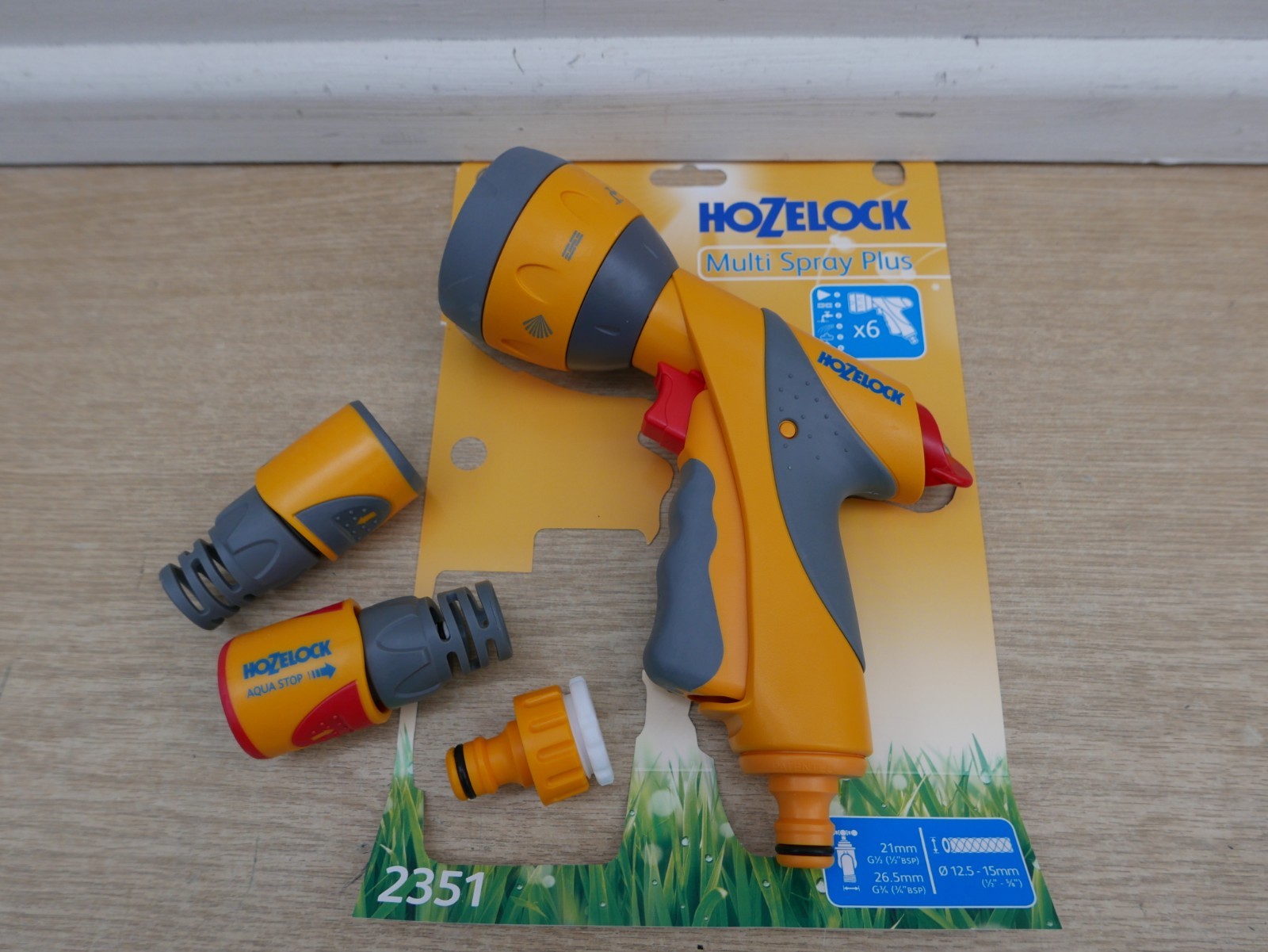 HOZELOCK 2351 MULTI SPRAY PLUS HOSE SPRAY GUN & FITTINGS