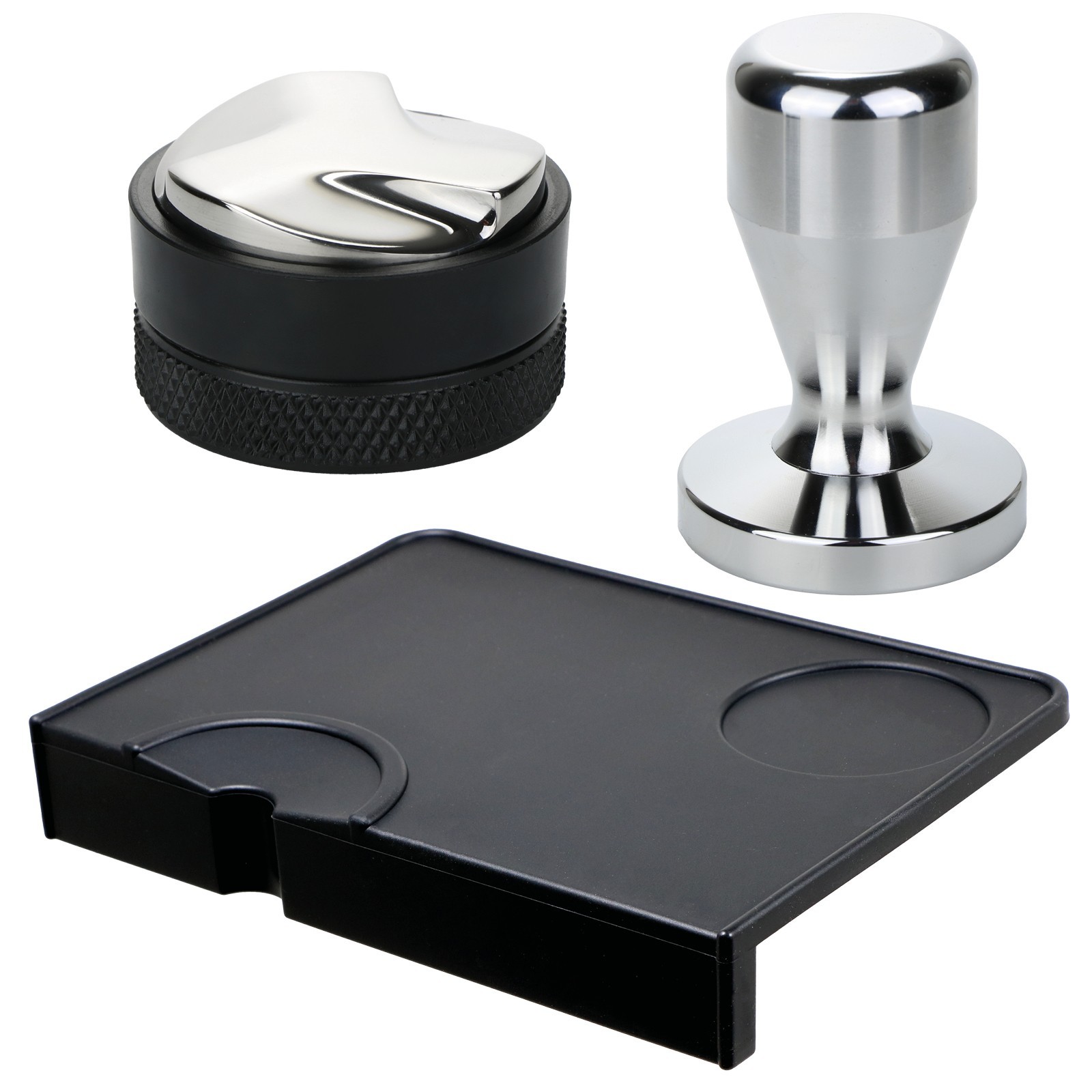 Coffee Tamper 51mm + Distributor + Silicone Tamper Mat Barista Accessories Kit