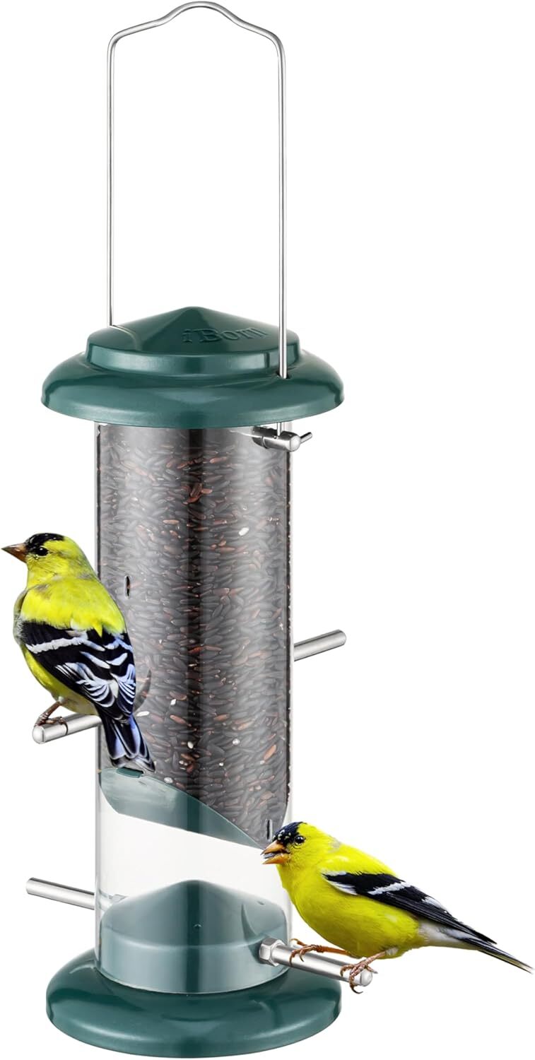 iBorn Metal Bird Feeder Nyger Niger Seed Feeder for Finch Goldfinch Thistle See