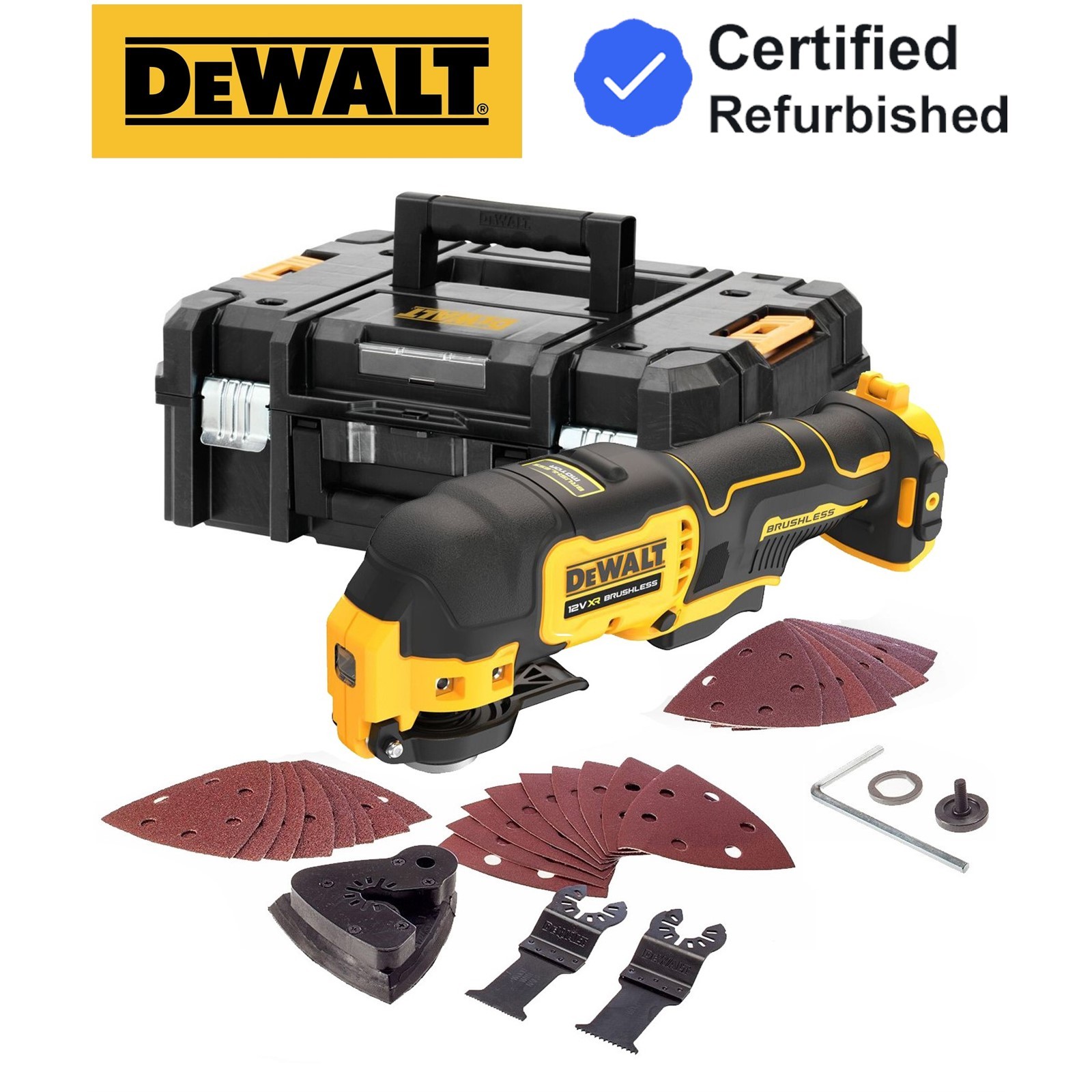 Dewalt DCS353N XR Brushless Multi Tool 12V Bare Tool + 29 Accessories + Tstak