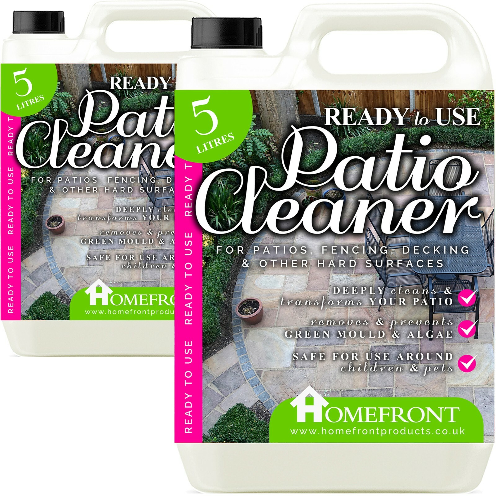Homefront Patio Cleaner Mould Algae Moss Killer 25% Stronger Decking Fence 10L