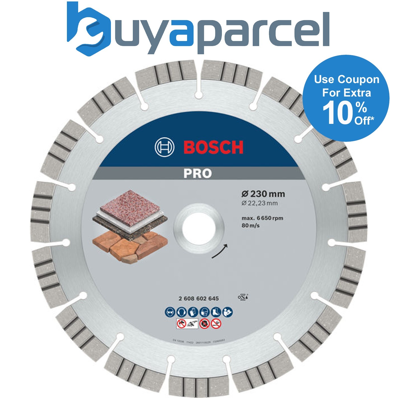 Bosch Diamond cutting discs PRO Stone Diamond Disc 230 x 22.23 mm 2608602645