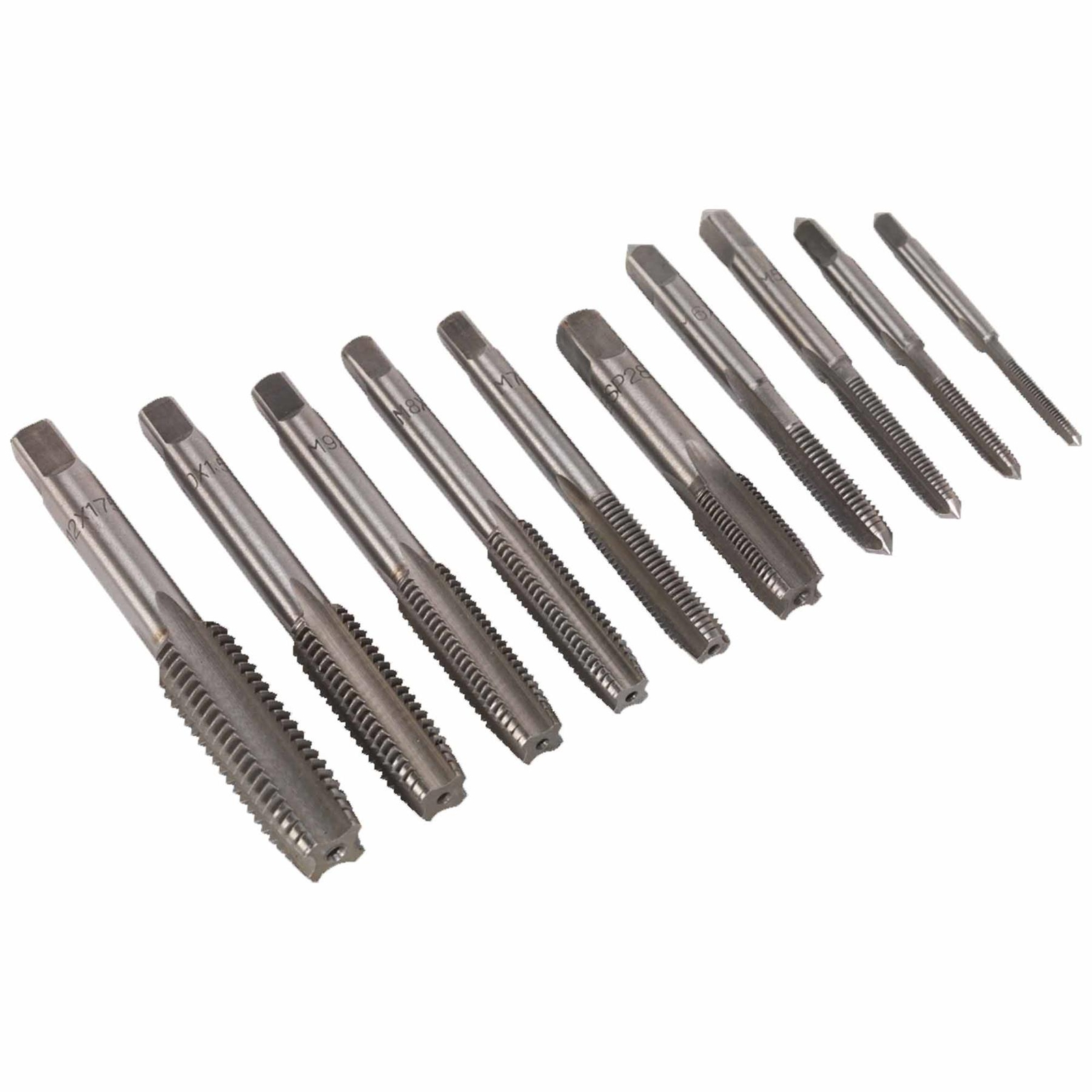 Sealey 10PCs Tap Set Metric Steel Hardened and Tempered For Long-Life