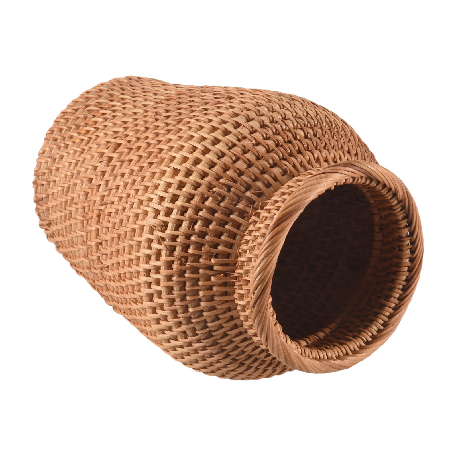 2X(Wicker Basket Rattan Hanging Flowerpot Flowerpot Flower Basket Storage5145