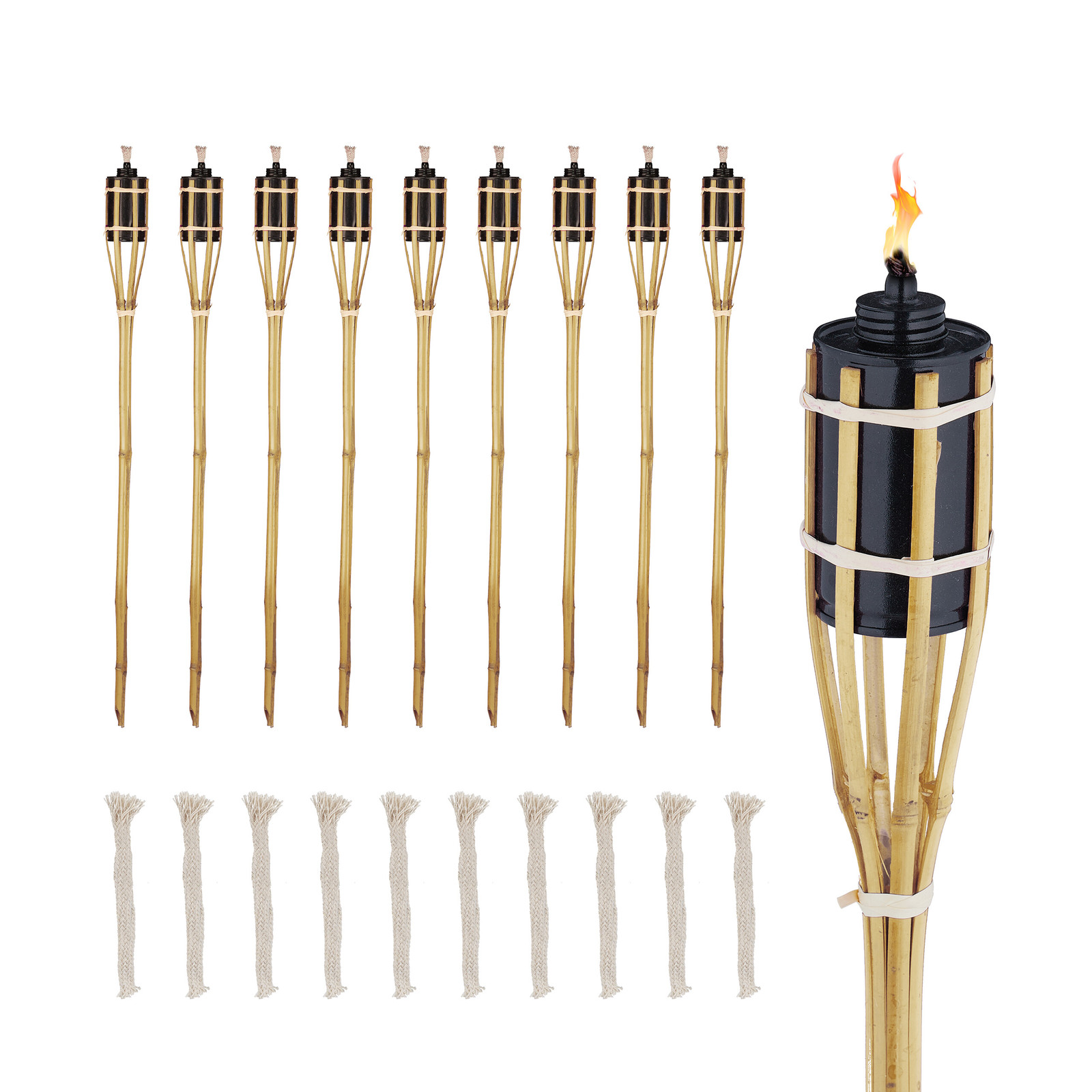 Garden oil torch Bamboo Tiki Torches 180 ml Garden Oil Torches Tiki Party Lights
