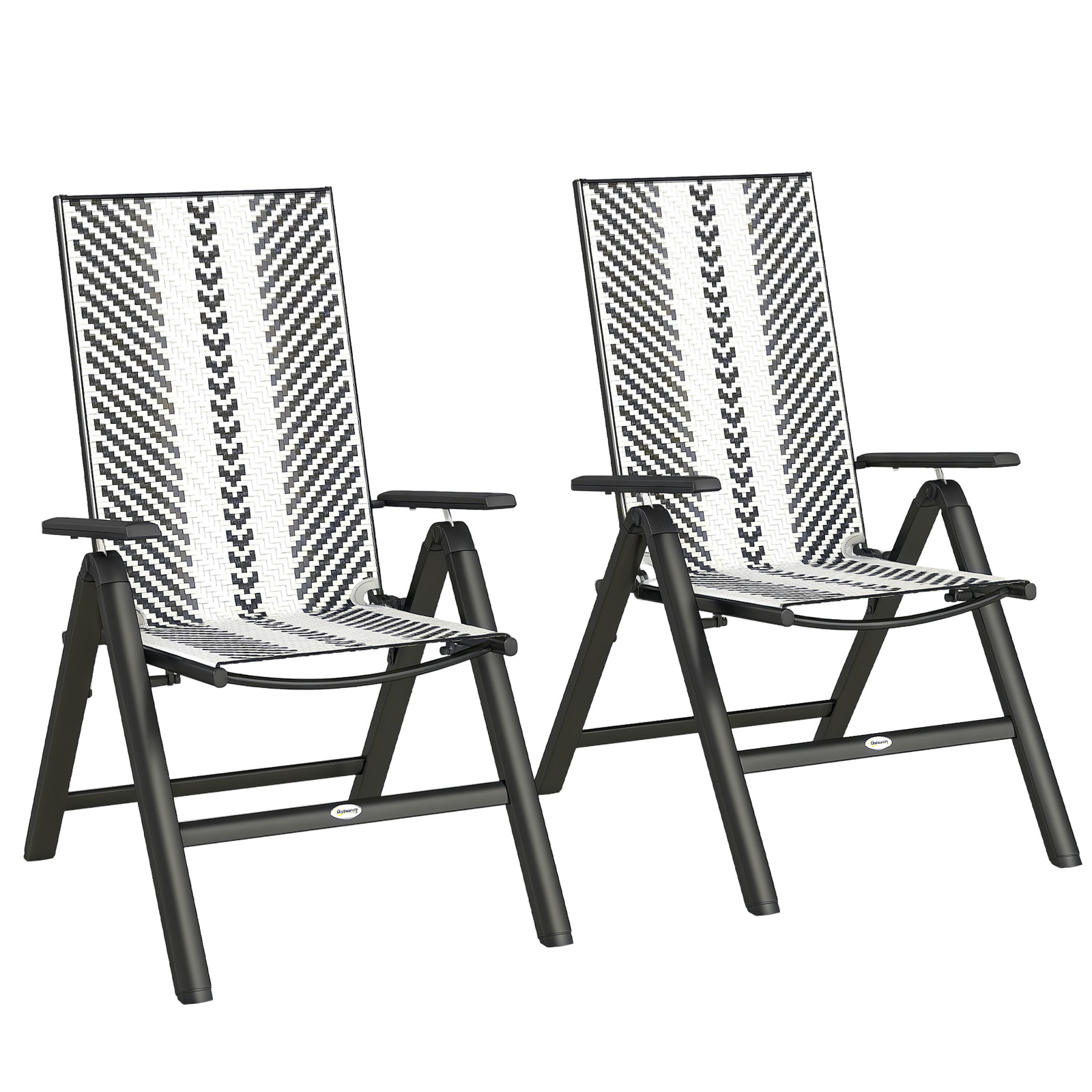 Outsunny Folding Chair w/ Adjustable Backrest, Grey, Refurbished