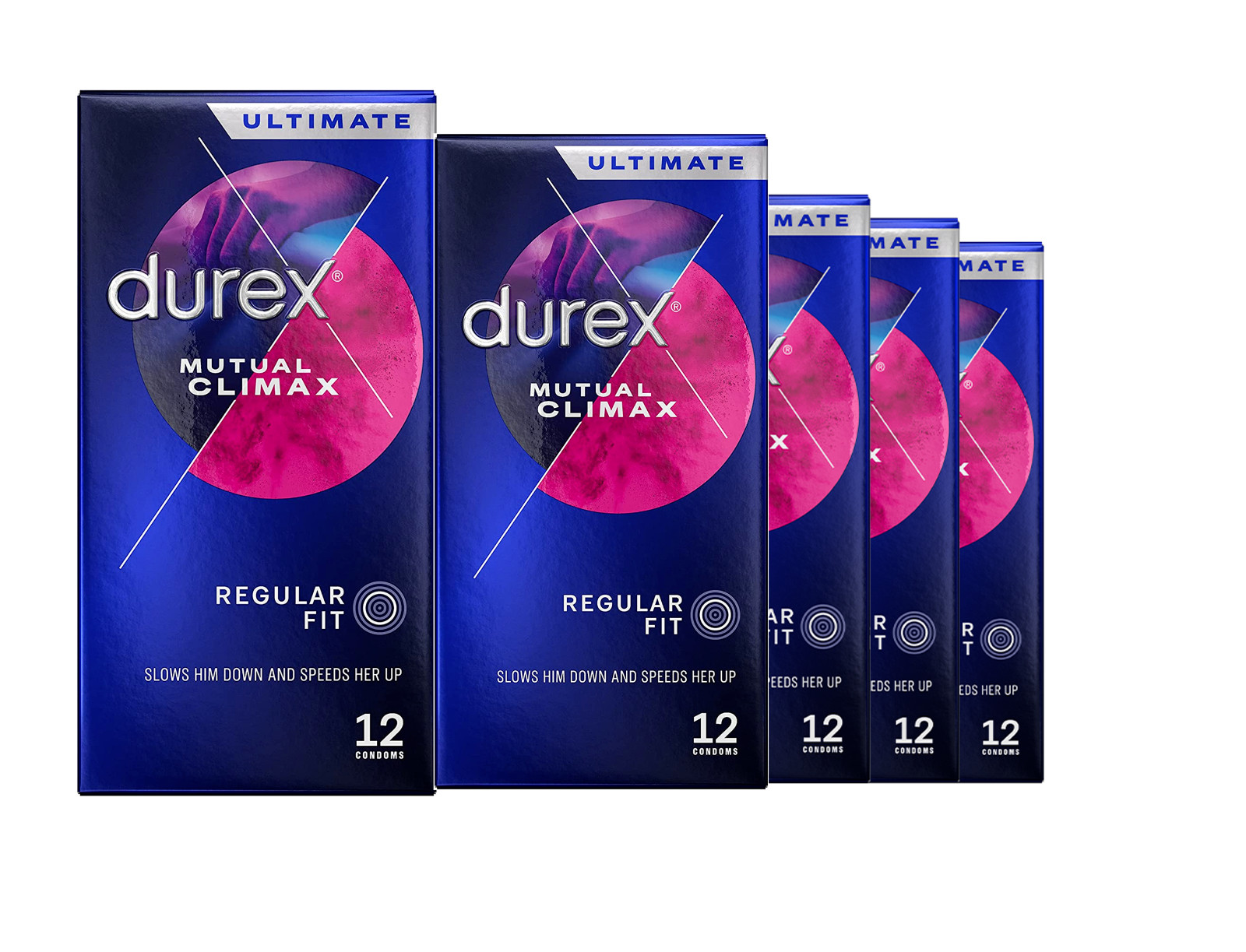 Durex Mutual Climax 12 Pack Latex Condoms 5 Boxes 60 Condoms