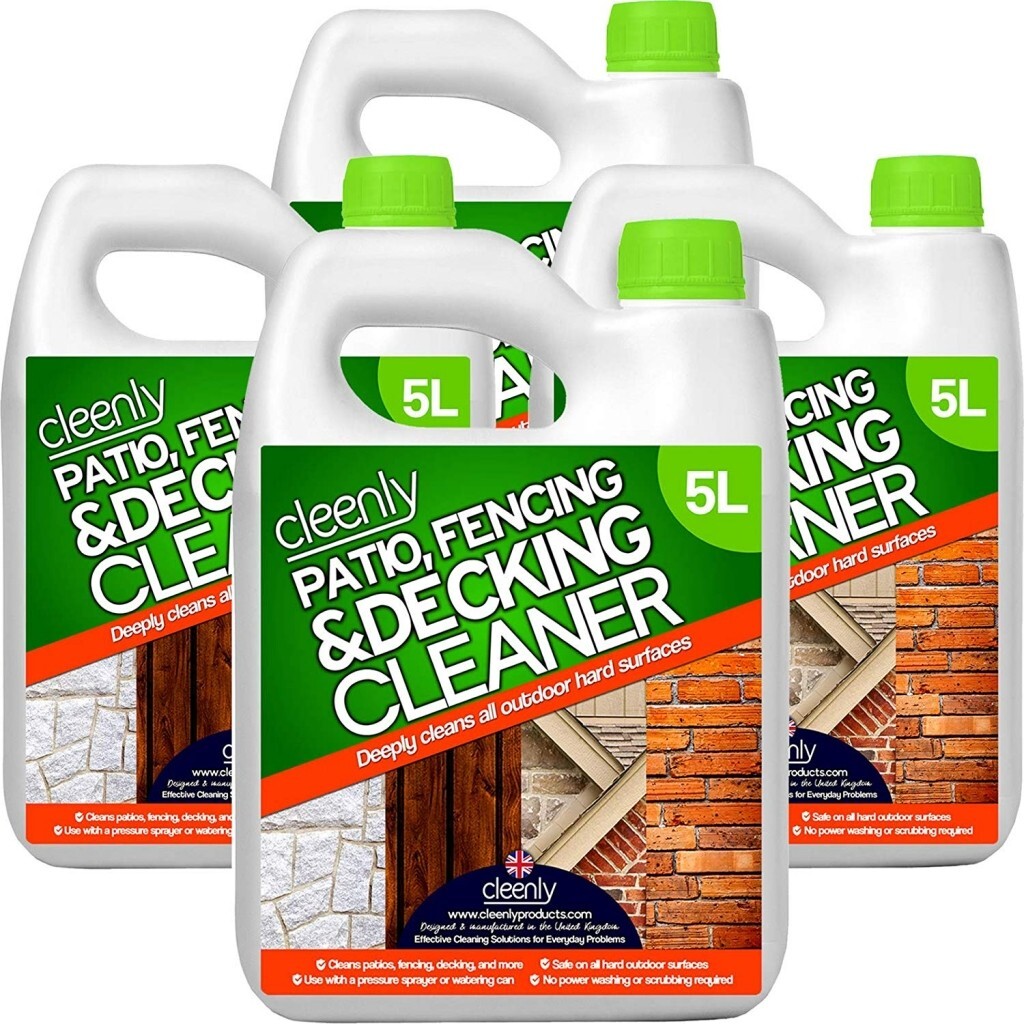 Cleenly Patio Cleaner Green Mould Algae Killer 25% Stronger Decking Fence 20L