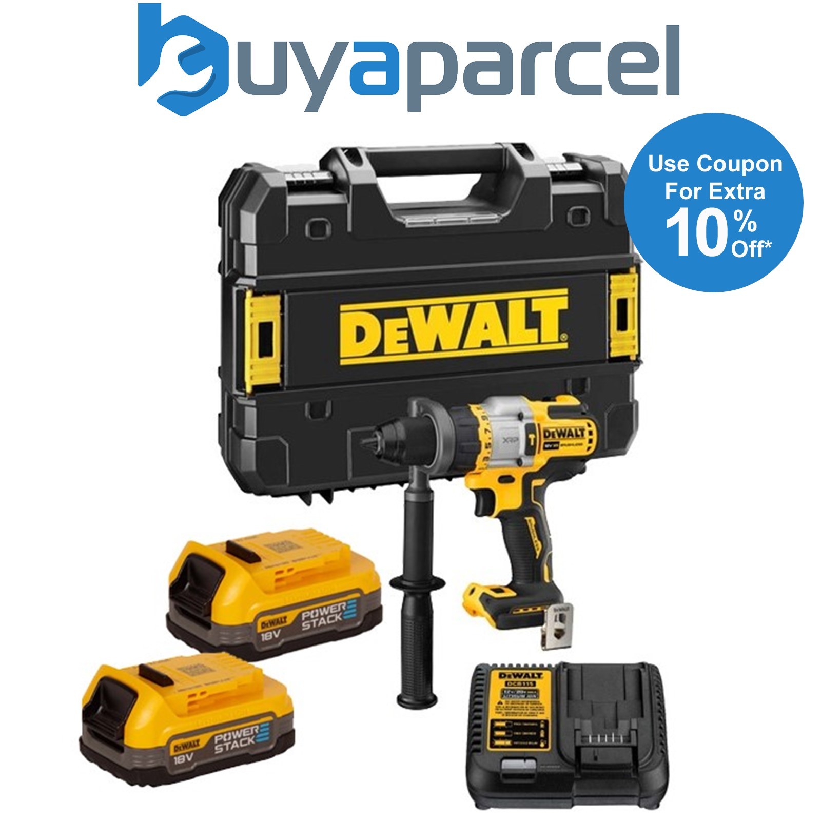 DeWalt DCD999E2T 18v XR FlexVolt Advantage Hammer Drill - 2x Powerstack Compact