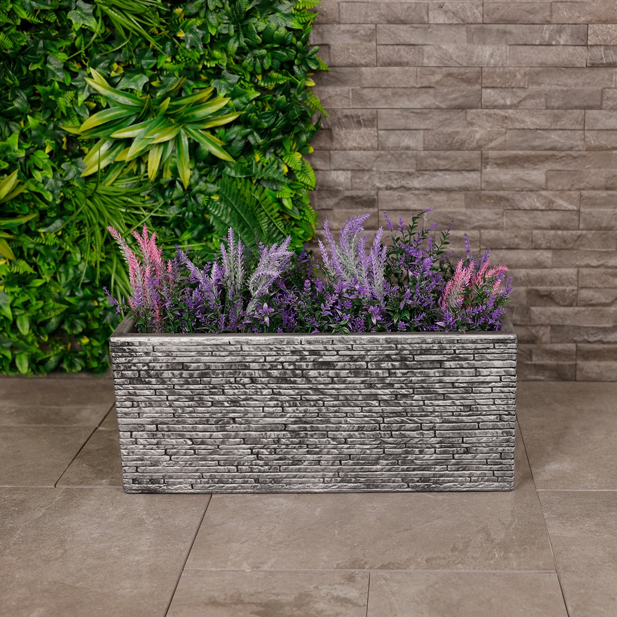 Charles Bentley Trough Slate Planter (60cm) Plastic Plant Pot