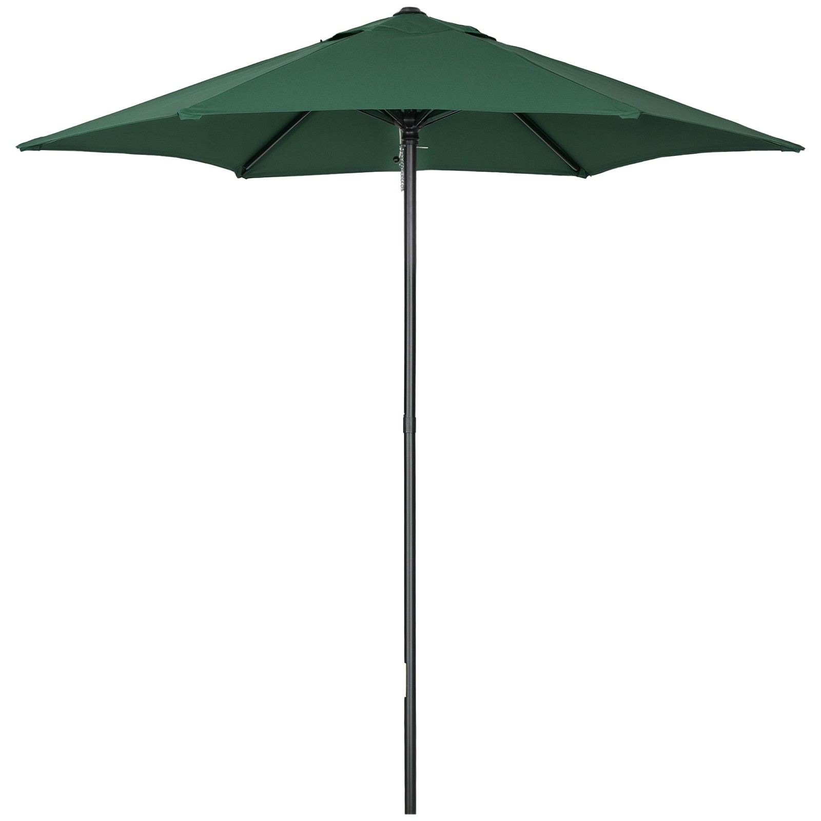 Outsunny 2m Parasol Patio Umbrella, Outdoor Sun Shade with 6 Ribs Green
