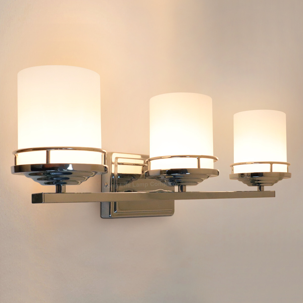 Modern Indoor 3 Frosted Glass Chrome IP44 Wall Light H3093 With LED G9