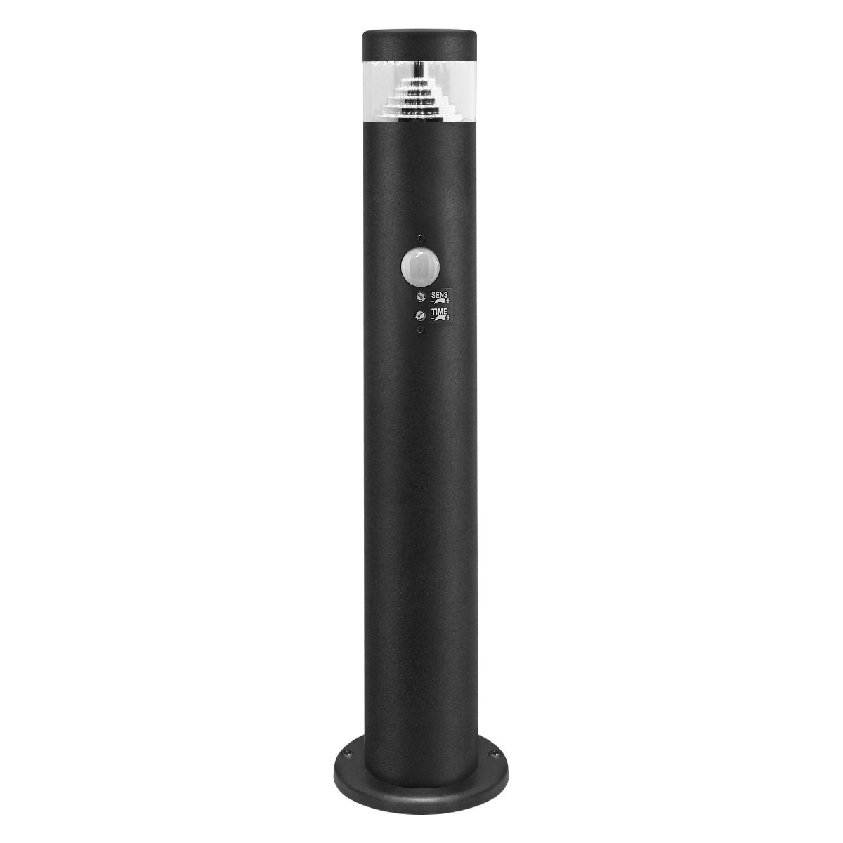 3W LED PIR Sensor Outdoor Bollard Light Black Stainless Steel 6500K IP54 ZLCA04