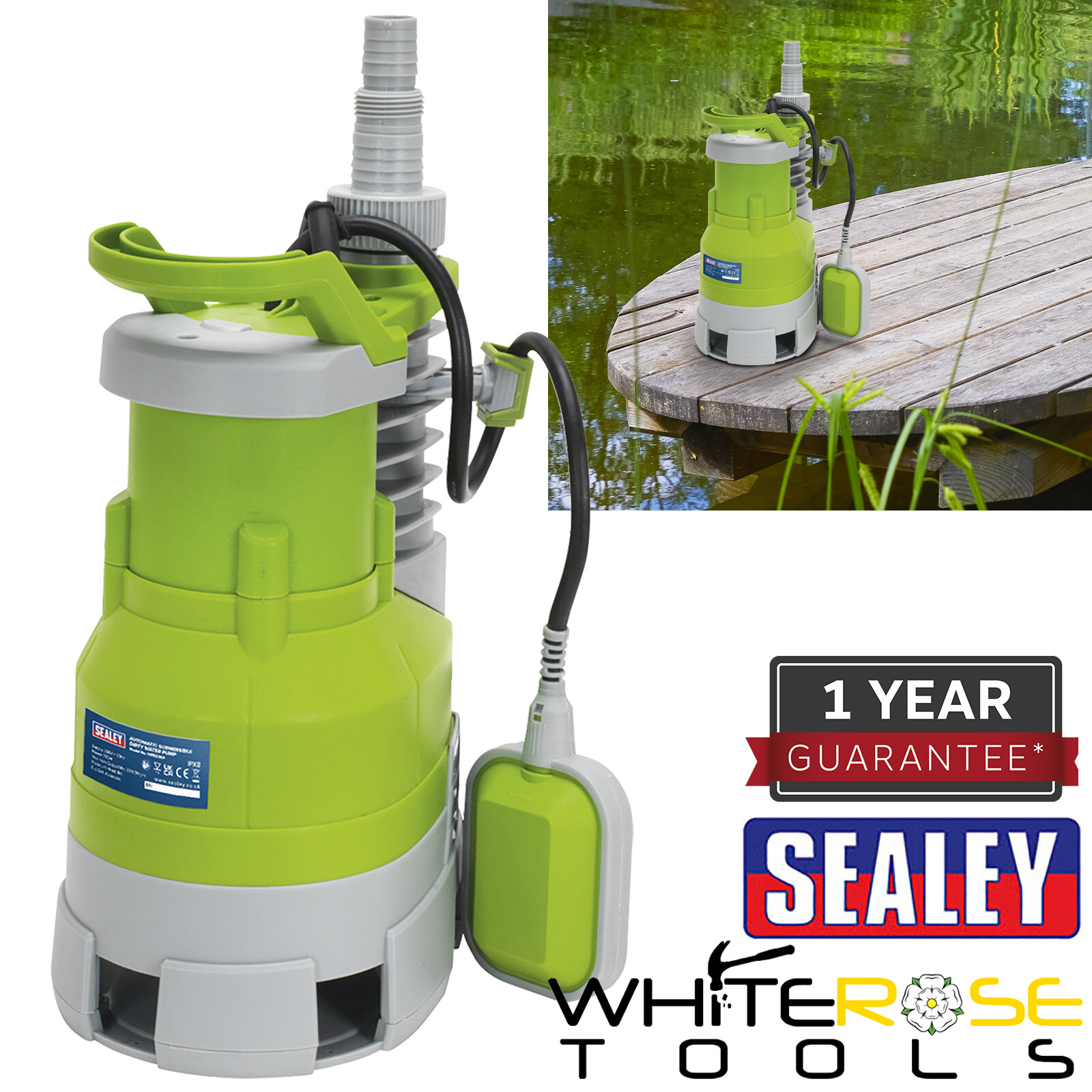 Sealey Submersible Dirty Water Pump Automatic 225L/min 230V