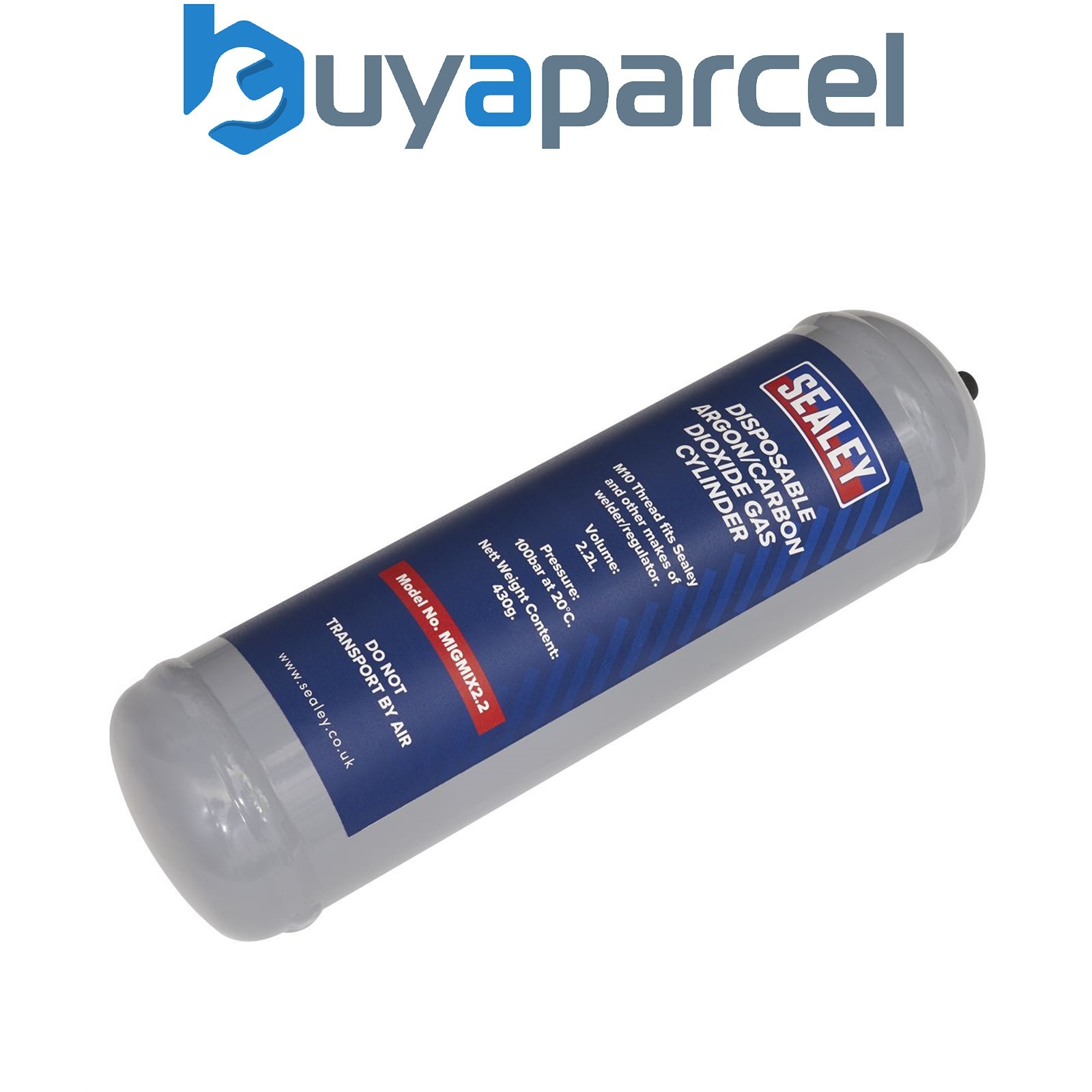 Sealey MIGMIX2.2 Disposable Argon/Carbon Dioxide Gas Cylinder 430g