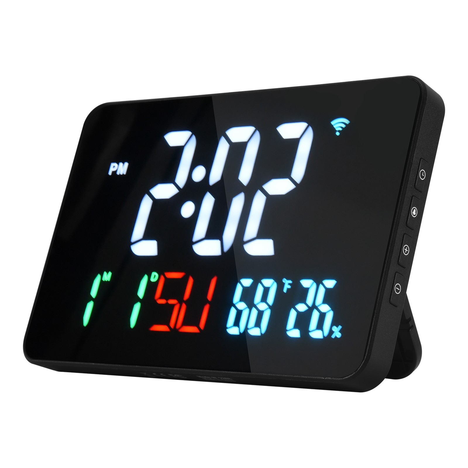 Digital Clock Alarm Clock WiFi Clock, Extra Letters, Temperature and9132