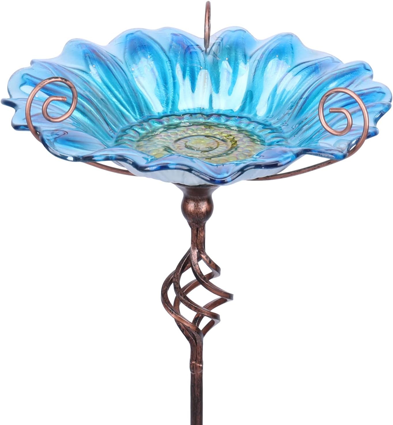 MUMTOP Bird Bath for Garden - Glass Bird Bath Bowl Bird Feeders Bowl Flower wit