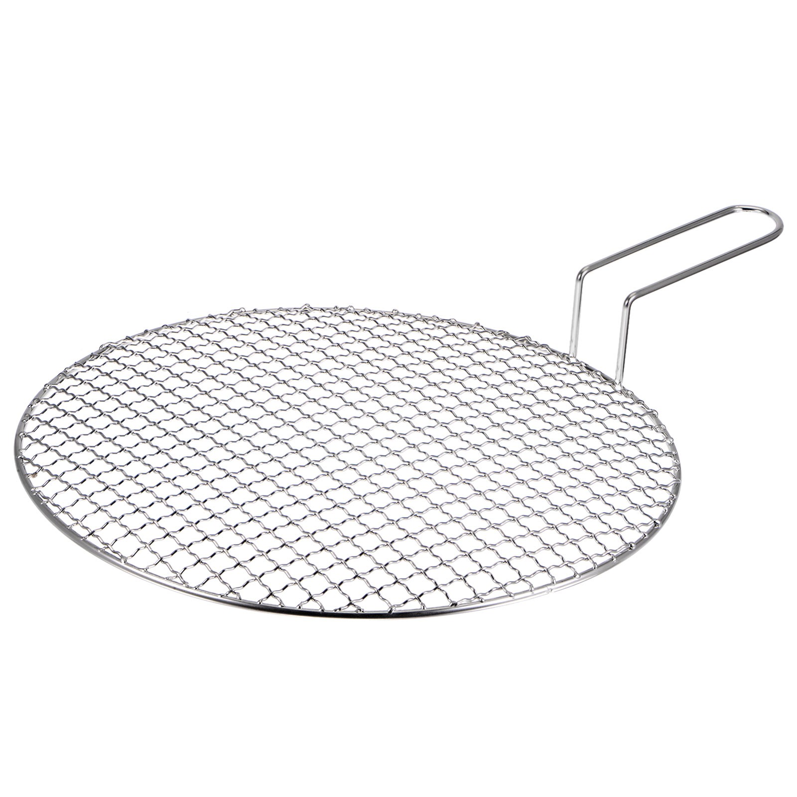 Stainless Steel Grill 13-inch Round Barbecue Mesh Outdoor Grill with Handle