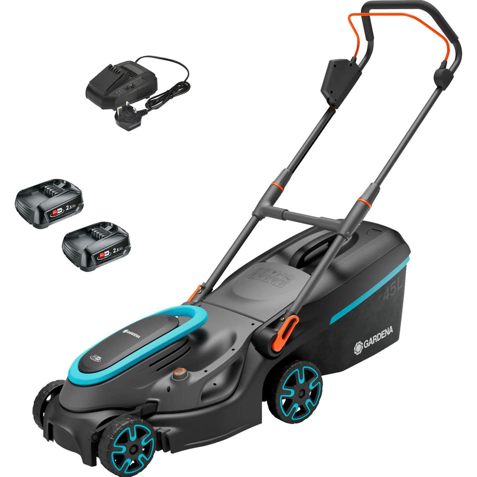 Gardena POWERMAX 37 P4A 36v Cordless Rotary Lawnmower 370mm 2 x 2.5ah Li-ion