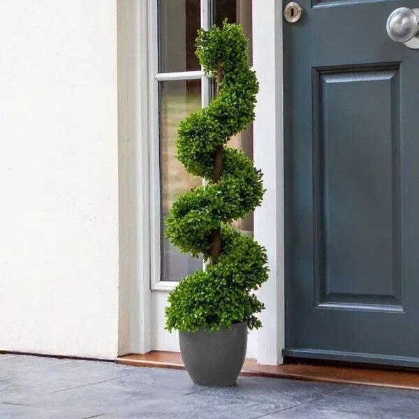 Artificial Cypress Topiary Twirl Tree Garden Porch Decoration Potted Plant 90cm